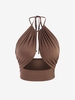 T-shirt Court Tressé Découpé à Col Halter Côté S Café