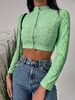 T-shirt Court Zippé en Tissu en Jacquard L Vert clair