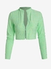 T-shirt Court Zippé en Tissu en Jacquard S Vert clair