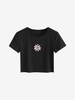 T-shirt Côtelé Fleur Brodée pour Bébé M Noir