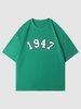 T-shirt Décontracté à Imprimé Chiffre 1947 2xl Vert profond