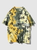 T-Shirt Décontracté à Imprimé Chiffre Coloré L Jaune