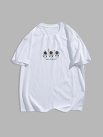 T-shirt Décontracté à Imprimé Lettre 2xl Blanc