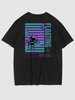 T-shirt Décontracté à Imprimé Lettre Astronaute Esthétique Y2K Xxl Noir