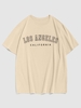 T-shirt Décontracté à Imprimé Lettre LOS ANGELES Xl Café lumière
