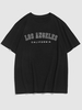 T-shirt Décontracté à Imprimé Lettre LOS ANGELES Xl Noir