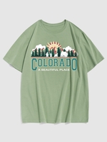 T-shirt Décontracté à Imprimé Lettre Ours Graphique S Vert clair