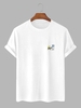 T-shirt Décontracté à Imprimé Lune Astronaute Dessin Animé S Blanc
