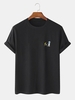 T-shirt Décontracté à Imprimé Lune Astronaute Dessin Animé S Noir