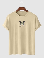 T-shirt Décontracté à Imprimé Papillon Japonais Xl Café lumière