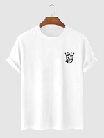 T-Shirt Décontracté Graphique Lettre Couronne Xl Blanc