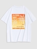 T-shirt Décontracté Graphique Palmier et Lettre M Blanc