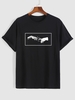 T-shirt Décontracté Motif de Main S Noir