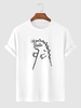 T-shirt Décontracté Motif de Soleil et de Dinosaure M Blanc