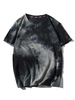 T-shirt Décontracté Teinté Design Esthétique Y2K S Bleu profond