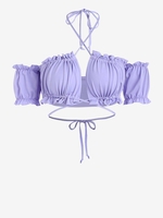 T-shirt Découpé à Col Halter à Volant S Violet clair