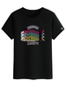 T-shirt de Base à Imprimé Graphique Japonaise S Noir