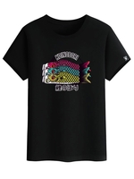 T-shirt de Base à Imprimé Graphique Japonaise S Noir