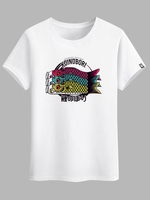 T-shirt de Base à Imprimé Graphique Japonaise Xl Blanc
