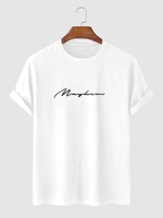 T-shirt de Base à Imprimé Lettre en Couleur Unie S Blanc