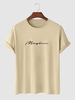 T-shirt de Base à Imprimé Lettre en Couleur Unie Xl Café lumière