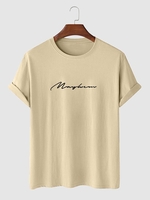 T-shirt de Base à Imprimé Lettre en Couleur Unie Xl Café lumière