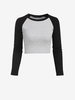 T-shirt de Base-ball Bicolore à Manches Raglan M Gris clair