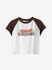 T-shirt de Base-ball Court Lettre Etoile Graphique S Blanc