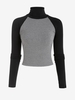 T-shirt de Base-ball en Blocs de Couleurs Manches Raglan à Col Haut S Gris