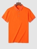 T-shirt de Base Décontracté en Couleur Unie à Col Polo M Orange