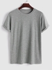 T-shirt de Base en Couleur Unie à Manches Courtes L Gris