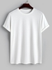 T-shirt de Base en Couleur Unie à Manches Courtes Xl Blanc