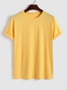 T-shirt de Base en Couleur Unie à Manches Courtes Xl Jaune