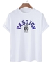 T-shirt de Base Vintage à Lettre à Coupe Haute à Manches Courtes Xl Blanc