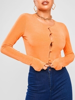 T-shirt de Maillot Confortable Ergonomique pour Passer le Corps avec Manches Longues en Jersey L Orange