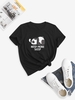 T-shirt de Nuit Panda Graphique à Col Rond M Noir