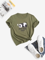 T-shirt de Nuit Panda Graphique à Col Rond S Vert