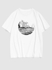 T-shirt de Style Simple à Imprimé Vague D