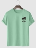 T-shirt de Vacances à Imprimé Noix de Coco et Palmier L Vert clair