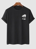 T-shirt de Vacances à Imprimé Noix de Coco et Palmier S Noir