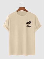 T-shirt de Vacances à Imprimé Noix de Coco et Palmier Xl Café lumière