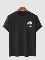 T-shirt de Vacances à Imprimé Noix de Coco et Palmier Xl Noir