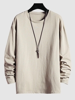 T-shirt en Couleur Unie à Col Rond M Bohu bois