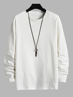 T-shirt en Couleur Unie à Col Rond Xl Blanc