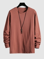 T-shirt en Couleur Unie à Col Rond Xl Rouge