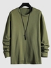 T-shirt en Couleur Unie à Col Rond Xs Vert armée