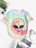 T-shirt Extraterrestre Teinté Imprimé à Manches Courtes S