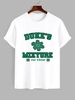 T-shirt Fleur Lettre Graphique à Manches Courtes M Blanc