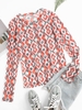 T-shirt Géométrique en Maille à Manches Longues Taille unique