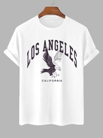 T-shirt Graphique à Imprimé Aigle et Lettre LOS ANGELES 2xl Blanc